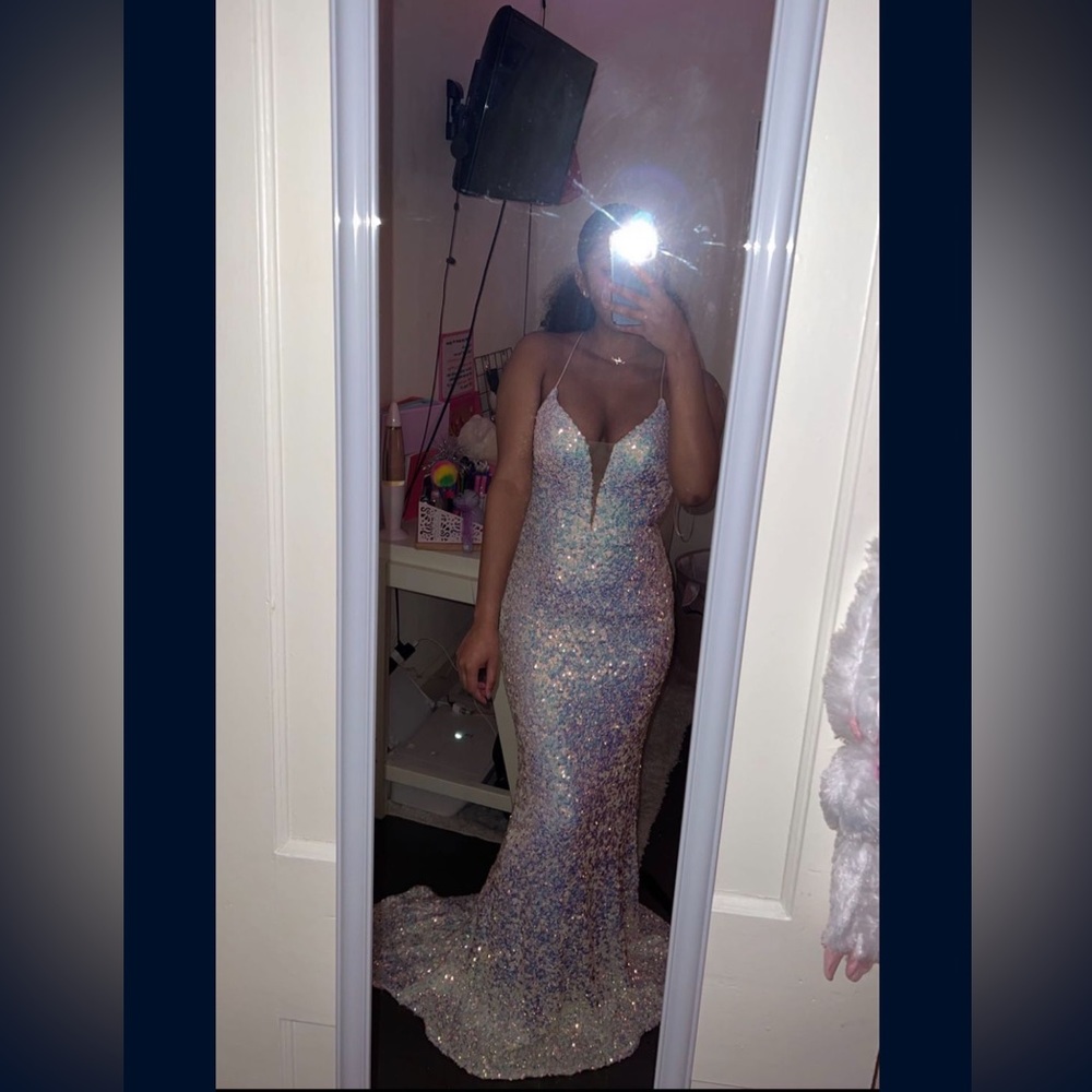 Iridescent Sequin Mermaid Prom Dress